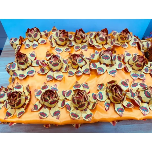 黃色蓮花被 108朵 卍字被-04