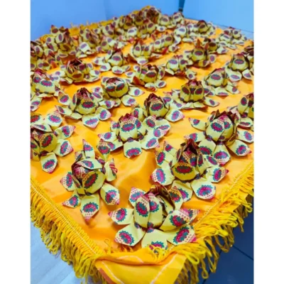 黃色蓮花被 108朵 卍字被-01