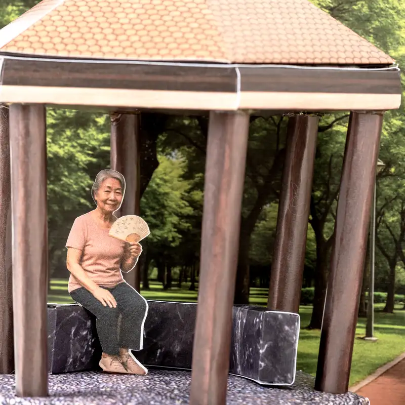 紙紮石桌泡茶組 (9)